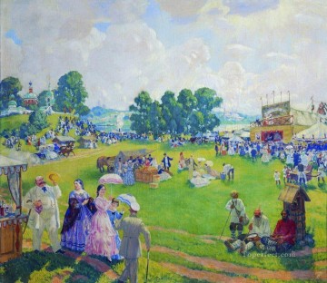 田舎での休暇 1917 年 ボリス・ミハイロヴィチ・クストーディエフ Oil Paintings